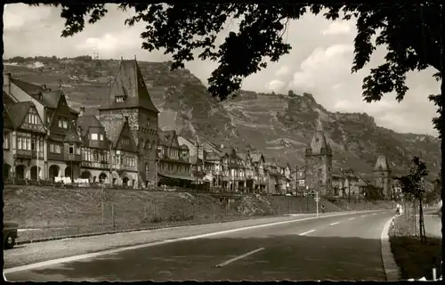 Ansichtskarte Bacharach Ortsansicht, Rheinufer-Straße 1958