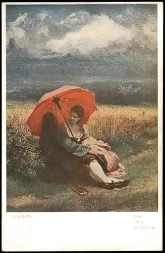 J.MANES L'été. Léto, Im Sommer Künstlerkarte: Gemälde / Kunstwerke 1916