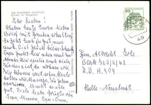 Ansichtskarte Bad Salzuflen Kliniken am Burggraben 1980