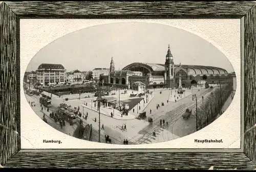 Ansichtskarte Hamburg Hauptbahnhof 1911 Passepartout