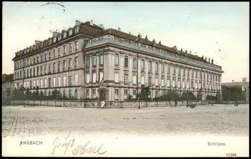 Ansichtskarte Ansbach Partie am Schloß 1905