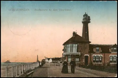 Postkaart Scheveningen-Den Haag Den Haag Boulevard by den Vuurtoren 1923