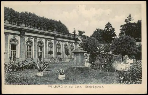 Ansichtskarte Weilburg (Lahn) Schloßgarten. 1913