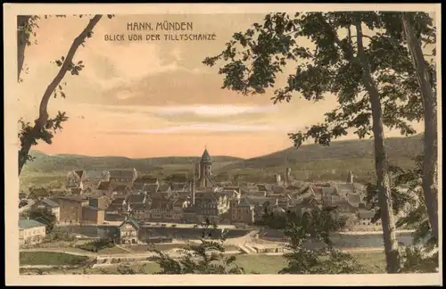 Ansichtskarte Hann. Münden BLICK VON DER TILLYSCHANZE 1907