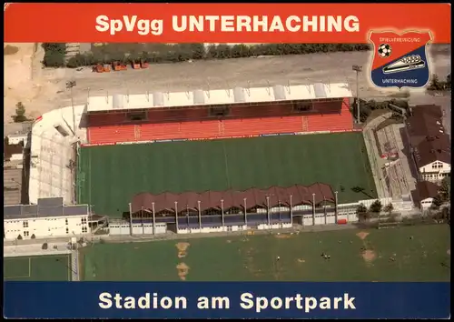 Ansichtskarte Unterhaching (LK München) Stadion am Sportpark Luftbild 1999