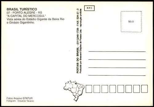 Postcard Porto Alegre Luftbild Stadion Stadio 1998