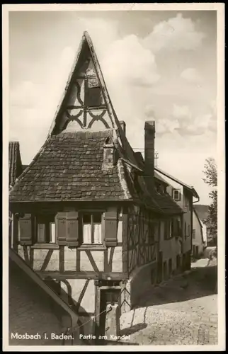 Ansichtskarte Mosbach (Baden) Partie am Kandel, Straße 1936 gel. Bahnpoststempel