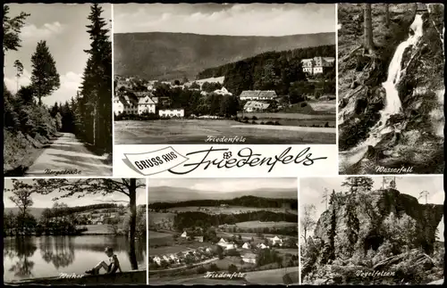 Friedenfels (Oberpfalz Lk Tirschenreuth) Wasserfall, Weiher, Vogelfelsen 1960