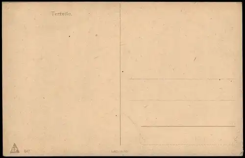 Künstlerkarte (Gemälde Kunstwerke) Familie beim Musizieren "Terzetto" 1920