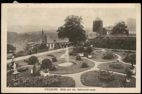 Ansichtskarte Weilburg (Lahn) Blick von der Schlossterrasse 1921