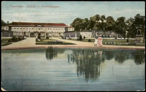Ansichtskarte Herrenhausen-Hannover Schloß ins Herrenhausen. 1912