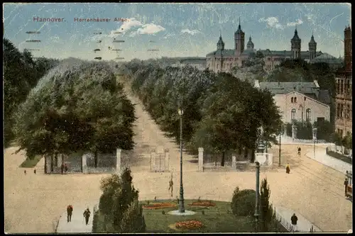 Ansichtskarte Hannover Herrenhäuser-Allee 1918  gel. Feldpost