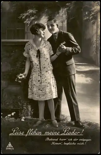 Ansichtskarte  Liebe Liebespaare - Love Leise flehen meine Lieder! 1929