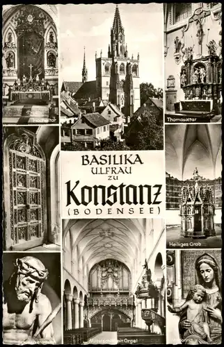 Ansichtskarte Konstanz Mehrbildkarte BASILIKA U.L. FRAU 1960