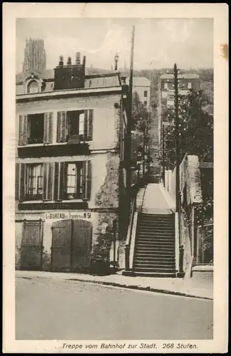 CPA .Frankreich Treppe vom Bahnhof zur Stadt. 268 Stufen. 1917  gel. Feldpost
