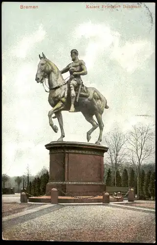 Ansichtskarte Bremen Kaiser Friedrich Denkmal 1910