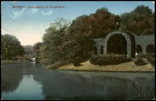 Ansichtskarte Bremen Laubengang im Bürgerpark. 1916