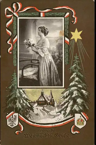 Ansichtskarte  Militär/Propaganda 1.WK Weihnachten - Christmas Frau 1918