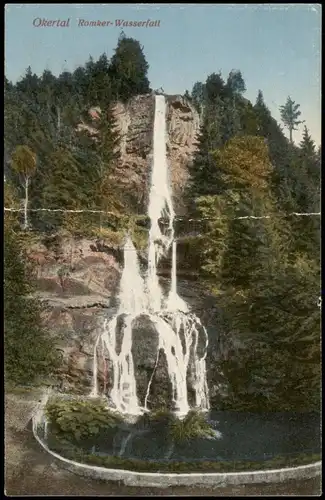Ansichtskarte Oker-Goslar Romkerhaller Wasserfall 1925