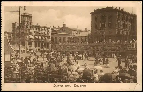 Postkaart Scheveningen-Den Haag Den Haag Boulevard - belebt 1927