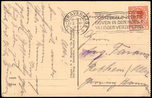 Postkaart Scheveningen-Den Haag Den Haag Boulevard - belebt 1927