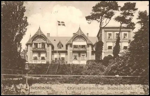 Postcard Schwenburg Svendborg Christiansminde Badehotel. 1924