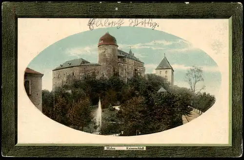 Mylau-Reichenbach (Vogtland) Burg Mylau 1916 Passepartout  gel. Feldpoststempel