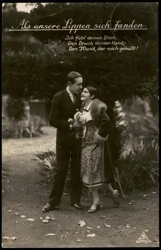 Ansichtskarte  Liebe Liebespaare - Love Als unsere Lippen sich fanden. 1930