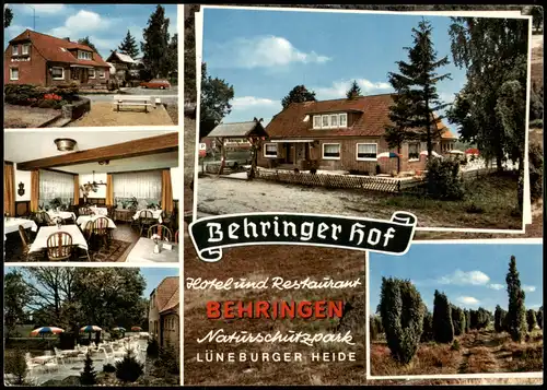 Behringen-Bispingen Mehrbild-AK Behringer Hof Hotel Restaurant Café Pension 1970
