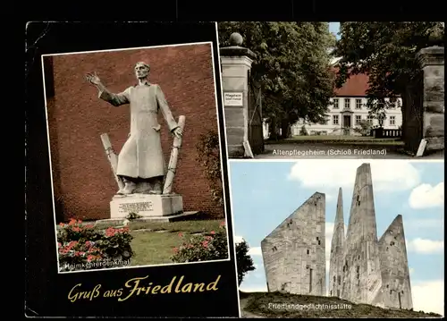 Friedland LK Göttingen Mehrbild-AK Denkmal Ortsansicht Altenpflegeheim  1971