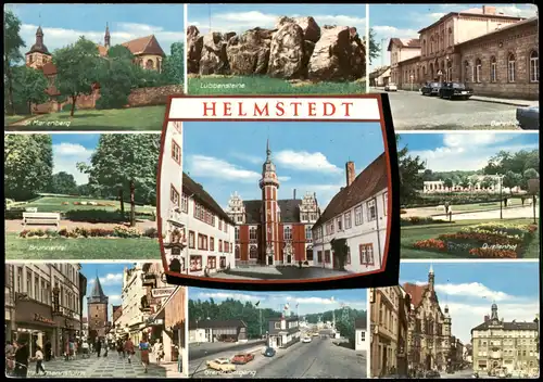 Helmstedt Mehrbild-AK mit Lübbenstein, Brunnental, Quellenhof uvm. 1980