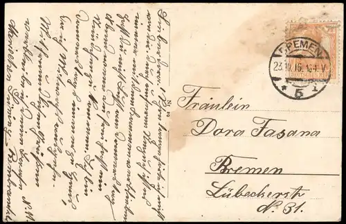 Ansichtskarte Bremen Rathaussaal 1916