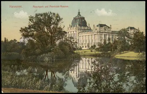 Ansichtskarte Döhren-Wülfel-Hannover Maschpark Museum 1914  gel. Rollstempel