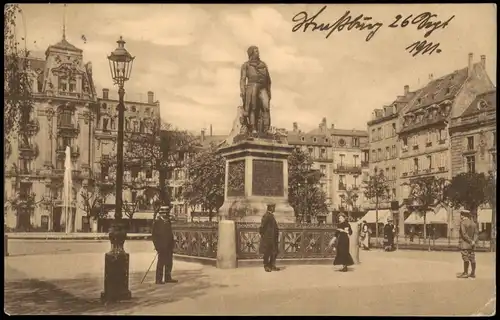 CPA Straßburg Strasbourg Kleberplatz, Kleberdenkmal 1911