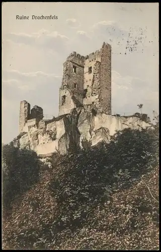 Ansichtskarte Königswinter Ruine Drachenfels, colorierte AK 1913