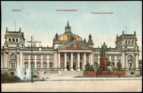 Ansichtskarte Berlin Reichstag, Künstlerkarte 1917 ge Feldpost Ostrowo Bz Posen