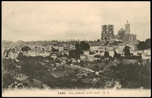 CPA Laon Vue générale (Côté Sud) 1916  gel. Feldpoststempel S.B. 1. M.C.Fs.A.R.7