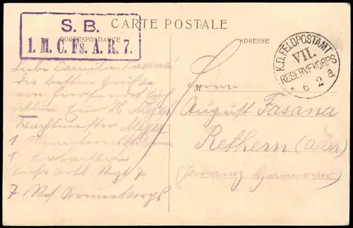 CPA Laon Vue générale (Côté Sud) 1916  gel. Feldpoststempel S.B. 1. M.C.Fs.A.R.7