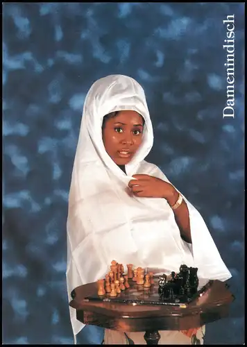 Ansichtskarte  Schach Chess - Spiel, Frau Damenindisch 1993