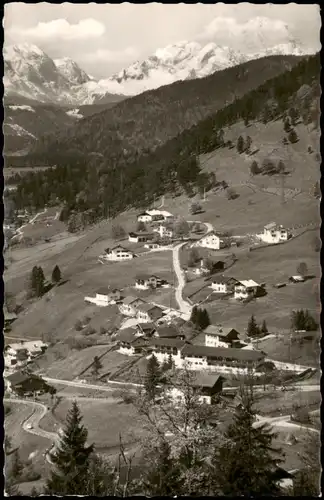 Ansichtskarte Wallgau Panorama-Ansicht mit Zugspitze 1964