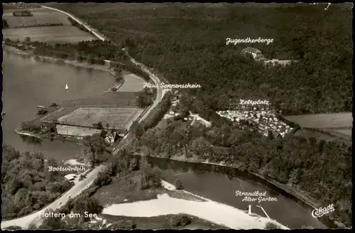 Haltern am See Luftbild mit Zeltplatz, Haus Sonnenschein u. Jugendherberge 1964