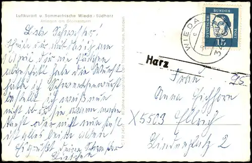 Ansichtskarte Wieda (Harz) Panorama-Ansicht mit Anlagen am Glockenturm 1965