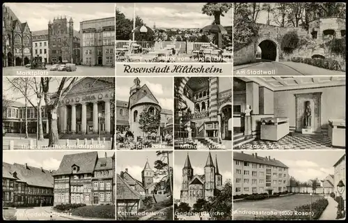 Hildesheim Mehrbild-AK mit Theater, Stadtwall, Godehardtplatz uvm. 1970