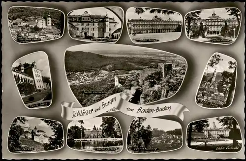 Baden-Baden Mehrbild-AK Schlösser und Burgen um Baden-Baden 1960