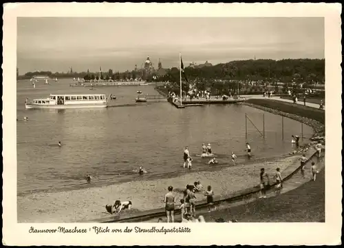 Ansichtskarte Hannover Maschsee Blick von der Strandbadgaststätte 1950