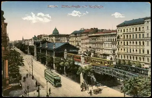 Ansichtskarte Schöneberg-Berlin Bülowstrasse mit Hochbahn-Bahnhof 1916