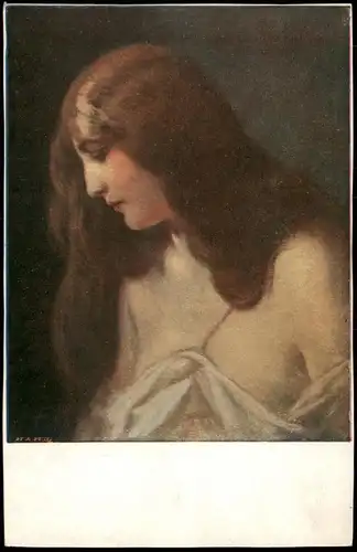 Ansichtskarte  R Vácha Madeleine Magdalena, Künstlerkarte Kunst 1910