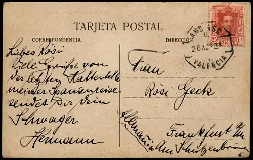 Postales Aranjuez Fuente del Jardin de la Isla 1924