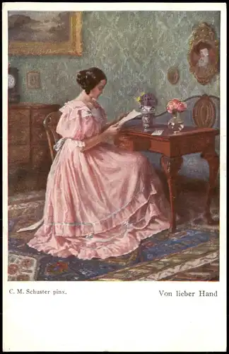 Künstlerkarte Kunst (Art) Künstler C.M. Schuster pinx. Von lieber Hand 1920