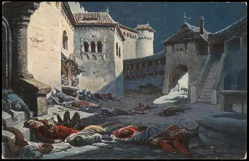 Künstlerkarte ČESKÁ HISTORIE V OBRAZÍCH Do vytý hrad Příběnice 1930